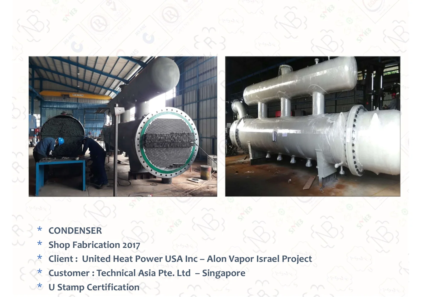 Condenser — Alon Vapor Israel Project, ASME U stamp