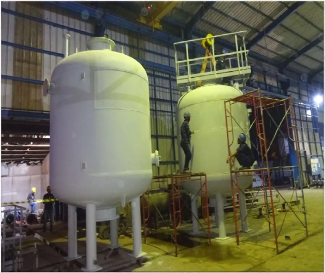 Softener, sand filter and mud-gas separator package