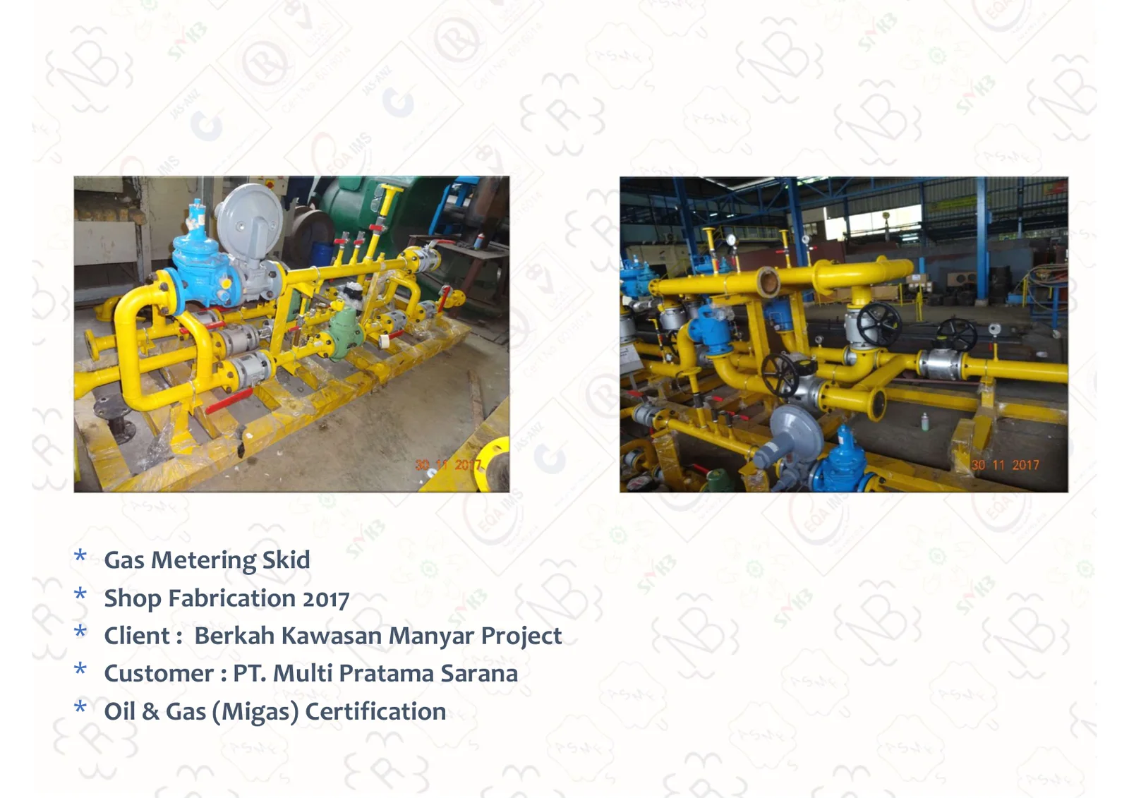 Gas metering skid — Berkah Kawasan