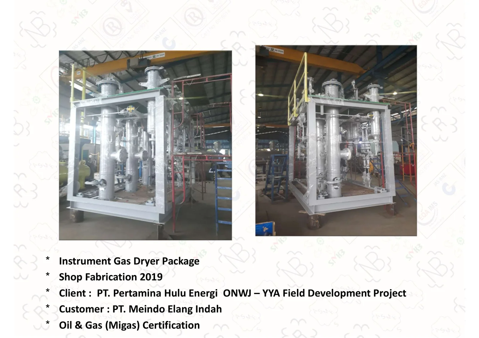 Instrument gas dryer — Pertamina ONWJ